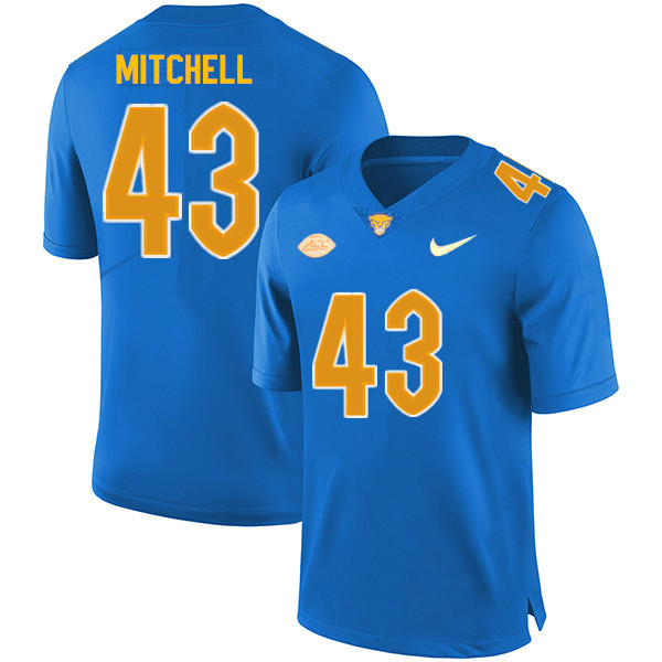 Men #43 Cole Mitchell Pitt Panthers College Football Jerseys Sale-Royal